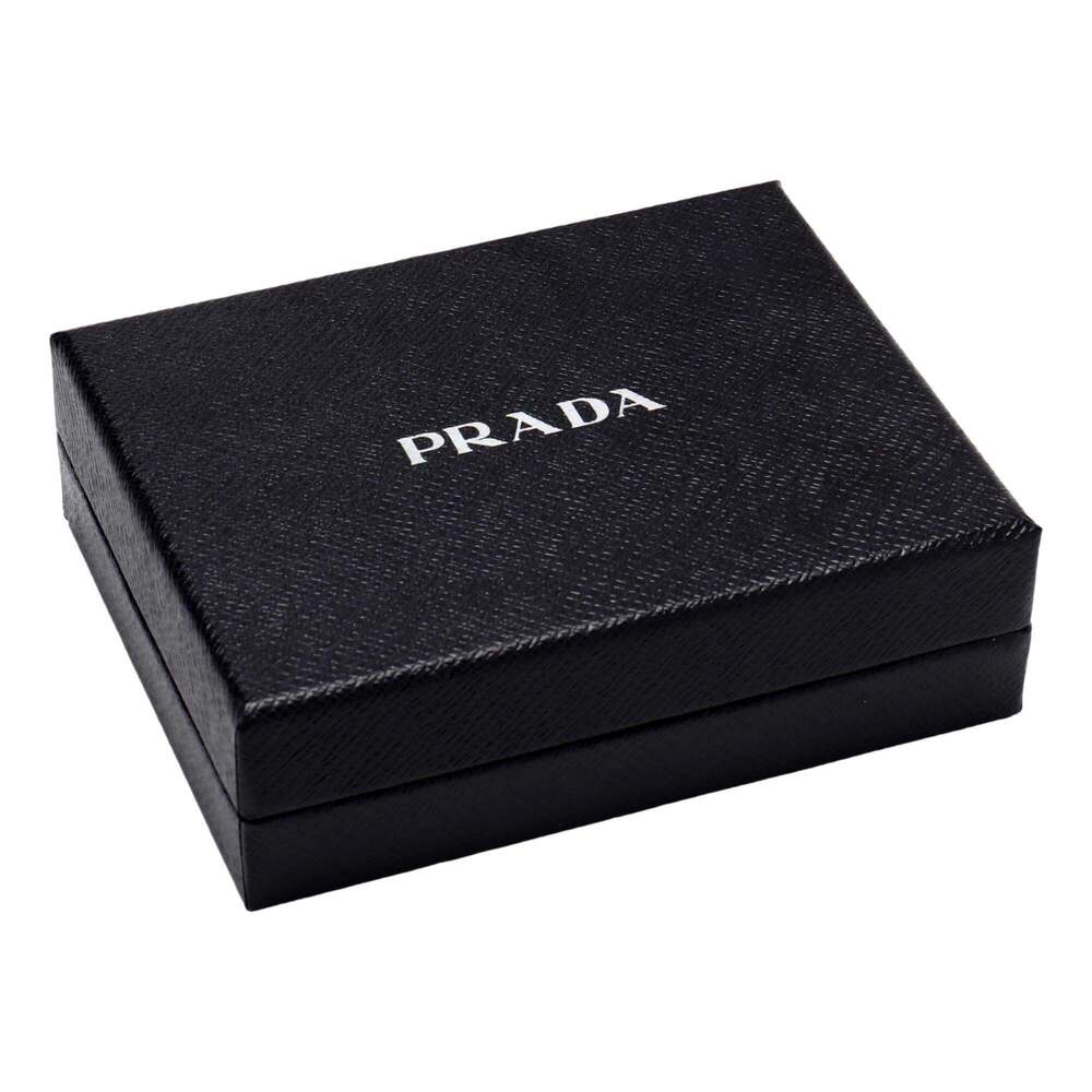 Prada Marmo Marble Grey Vitello Daino Leather Silver Triangle Logo Bifold - Picture 7 of 7